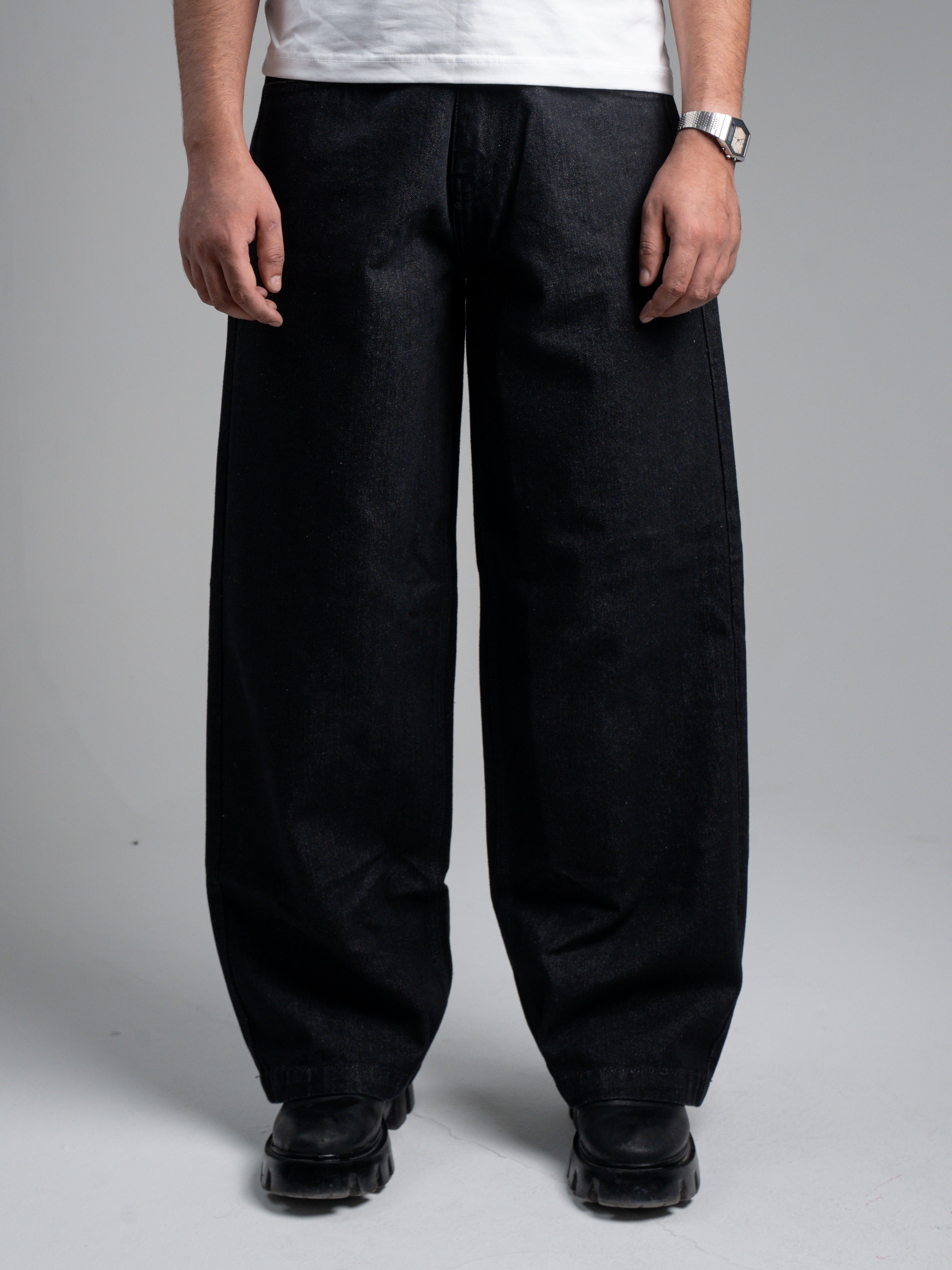 Base Wide Black Jeans